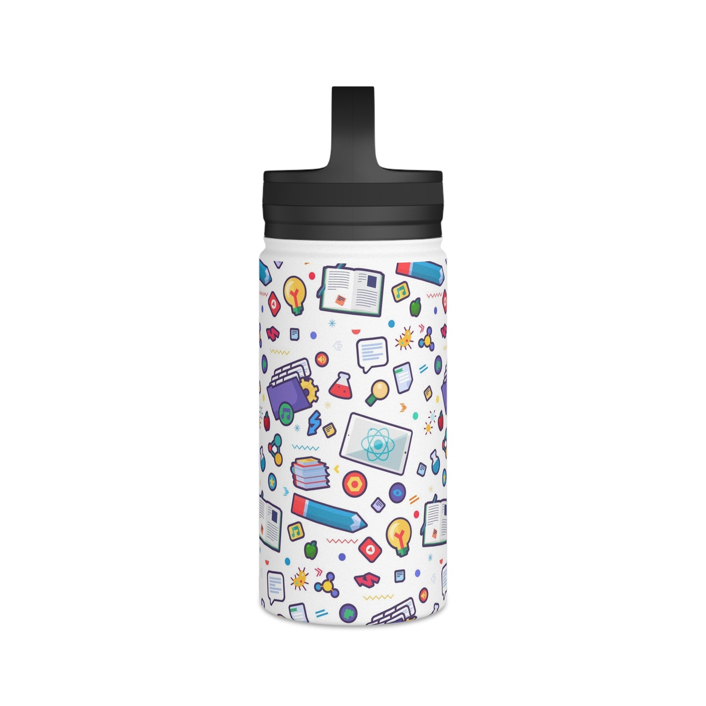 Back To School Stainless Steel Water Bottle, Handle Lid