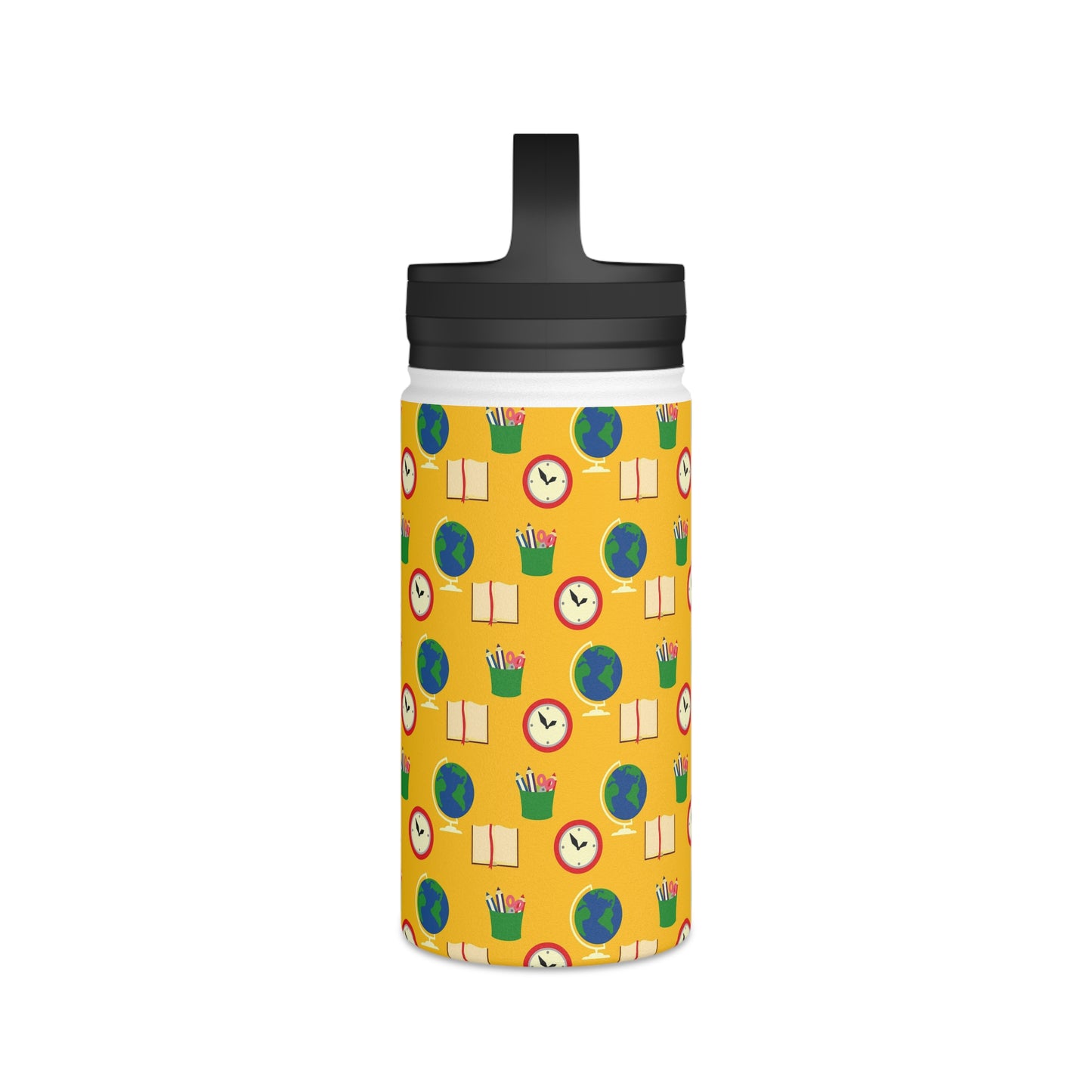 Back To School Stainless Steel Water Bottle, Handle Lid