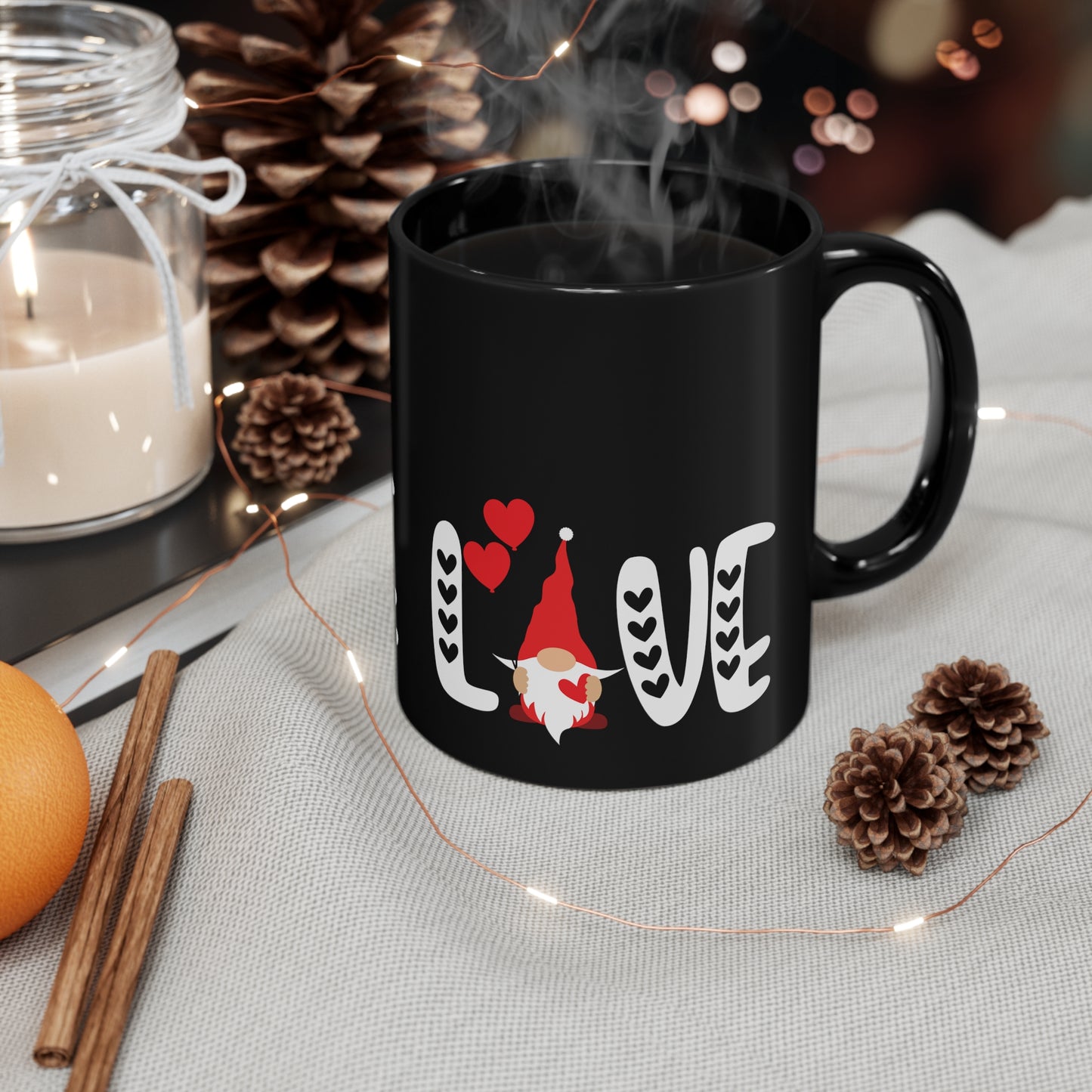 Love Gnome 11oz Black Mug