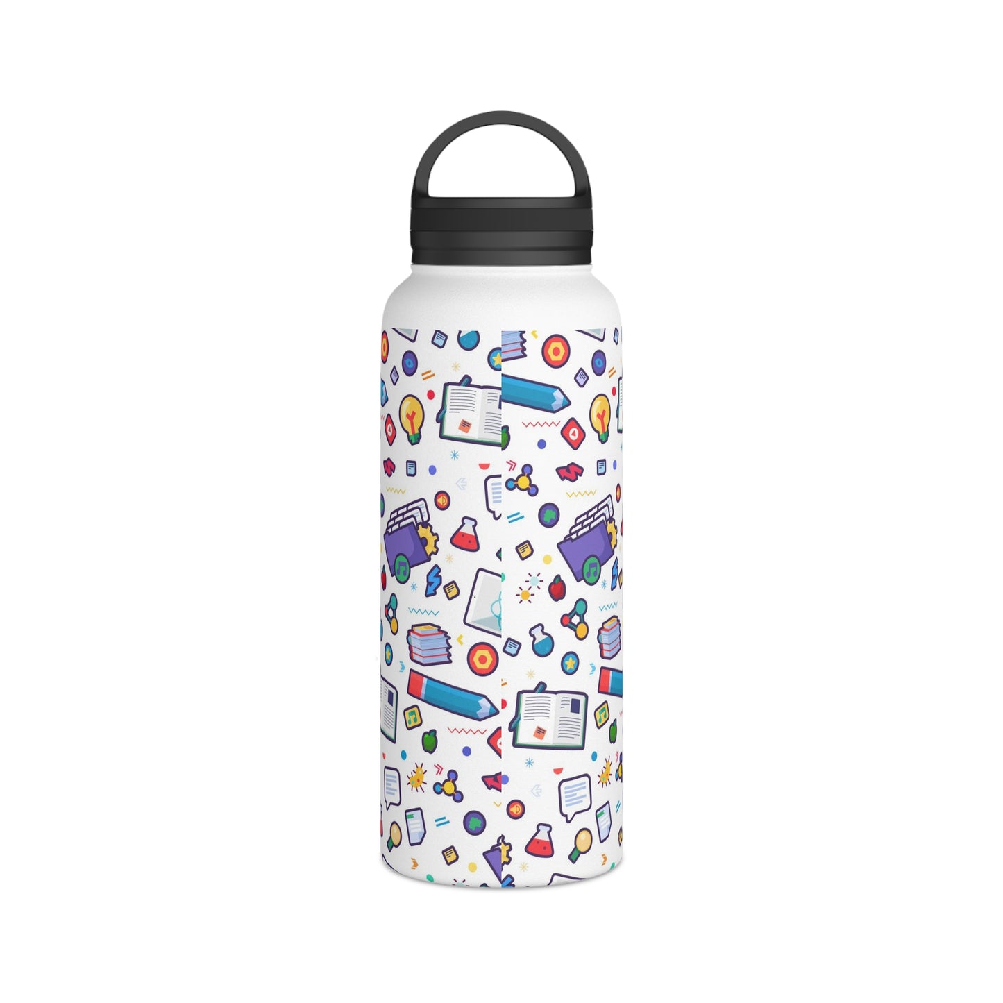 Back To School Stainless Steel Water Bottle, Handle Lid
