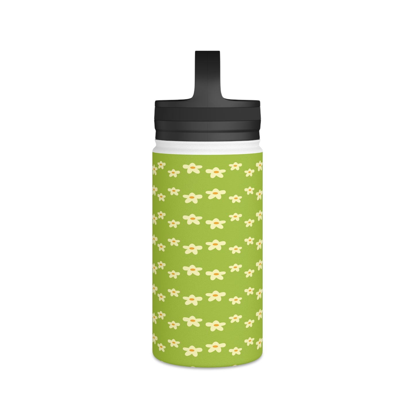 Back To School School Flowers Stainless Steel Water Bottle, Handle Lid