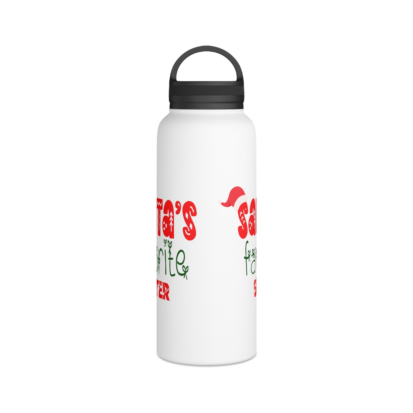 Santa's Favorite Sister Stainless Steel Water Bottle, Handle Lid