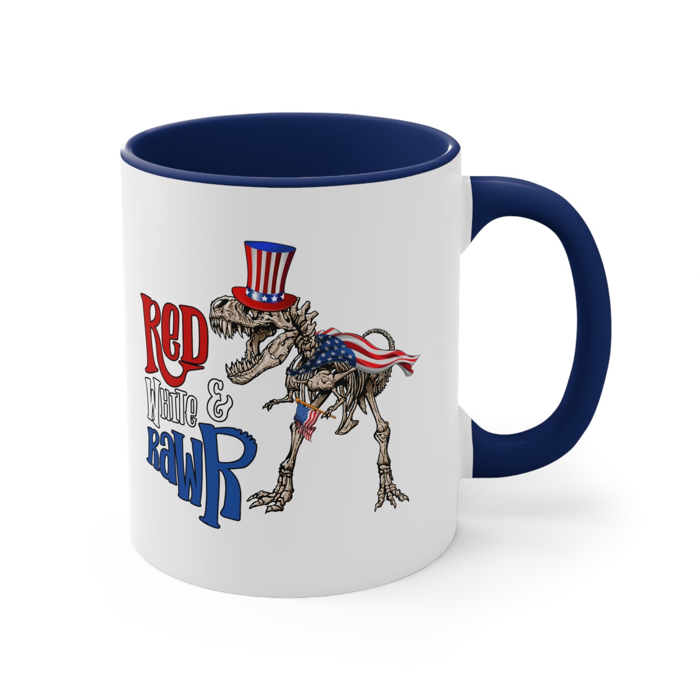 Red White & Rawr Accent Coffee Mug, 11oz