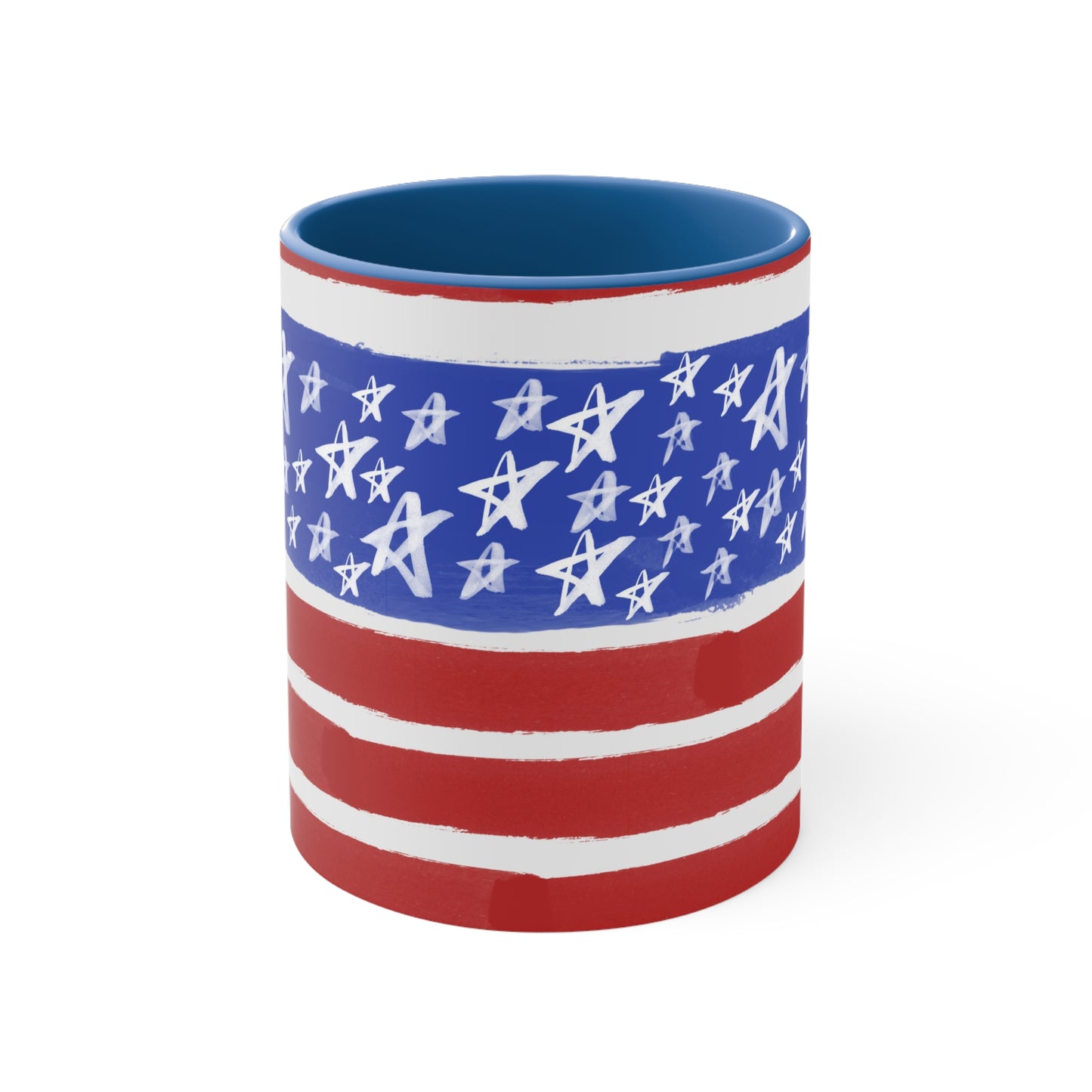American Flag Themed Accent Coffee Mug, 11oz