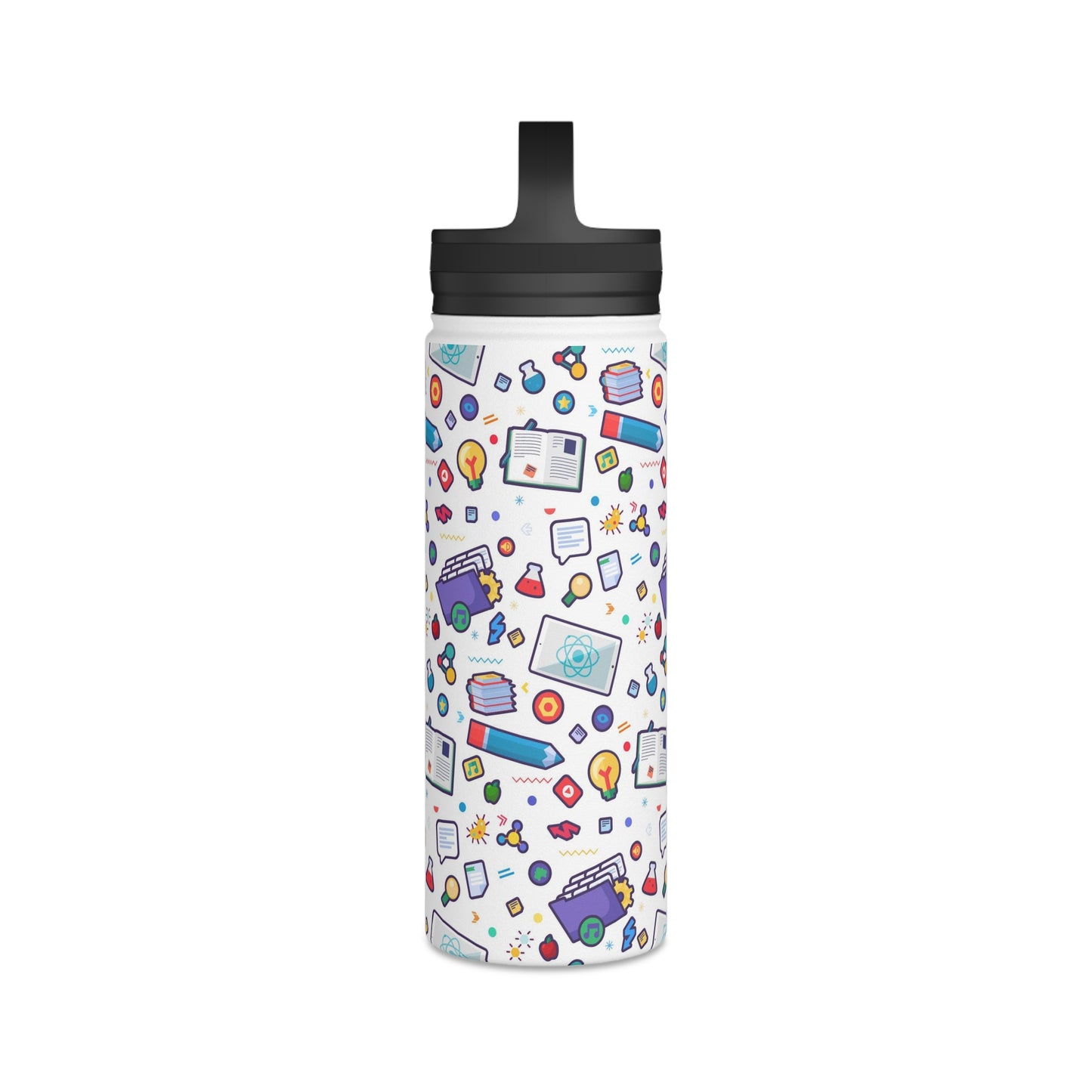 Back To School Stainless Steel Water Bottle, Handle Lid