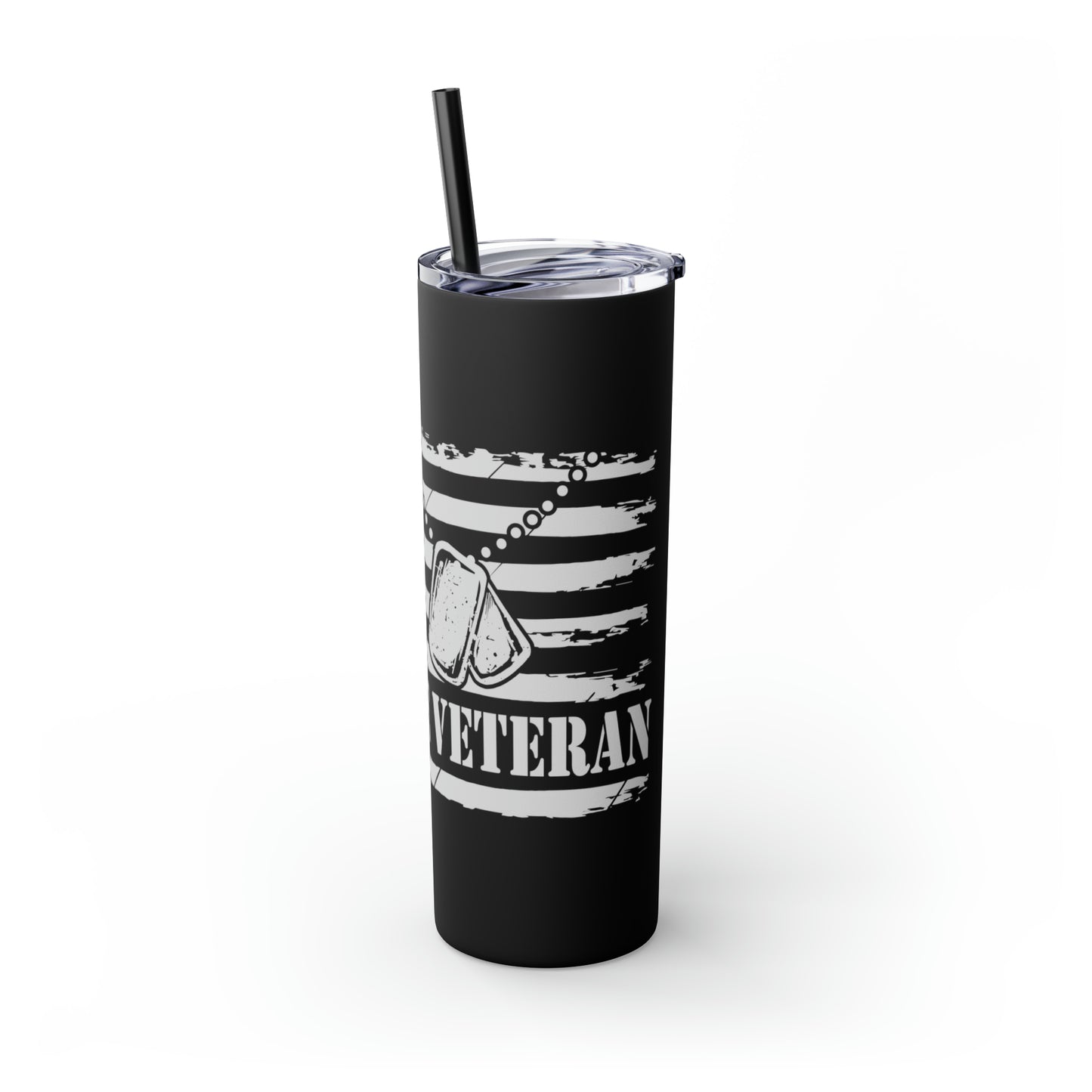 Air Force Veteran Skinny Tumbler with Straw, 20oz