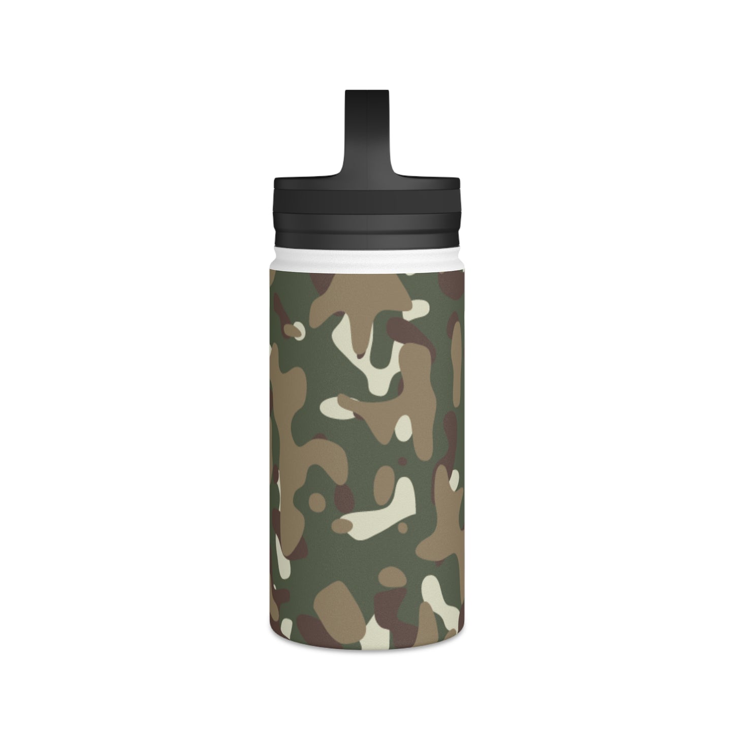 Back To School Camoflauge Stainless Steel Water Bottle, Handle Lid