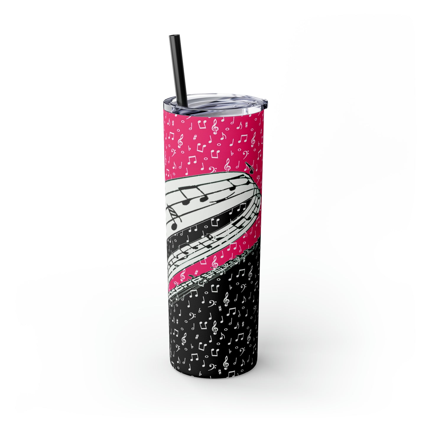 Musical Notes Skinny Tumbler with Straw, 20oz