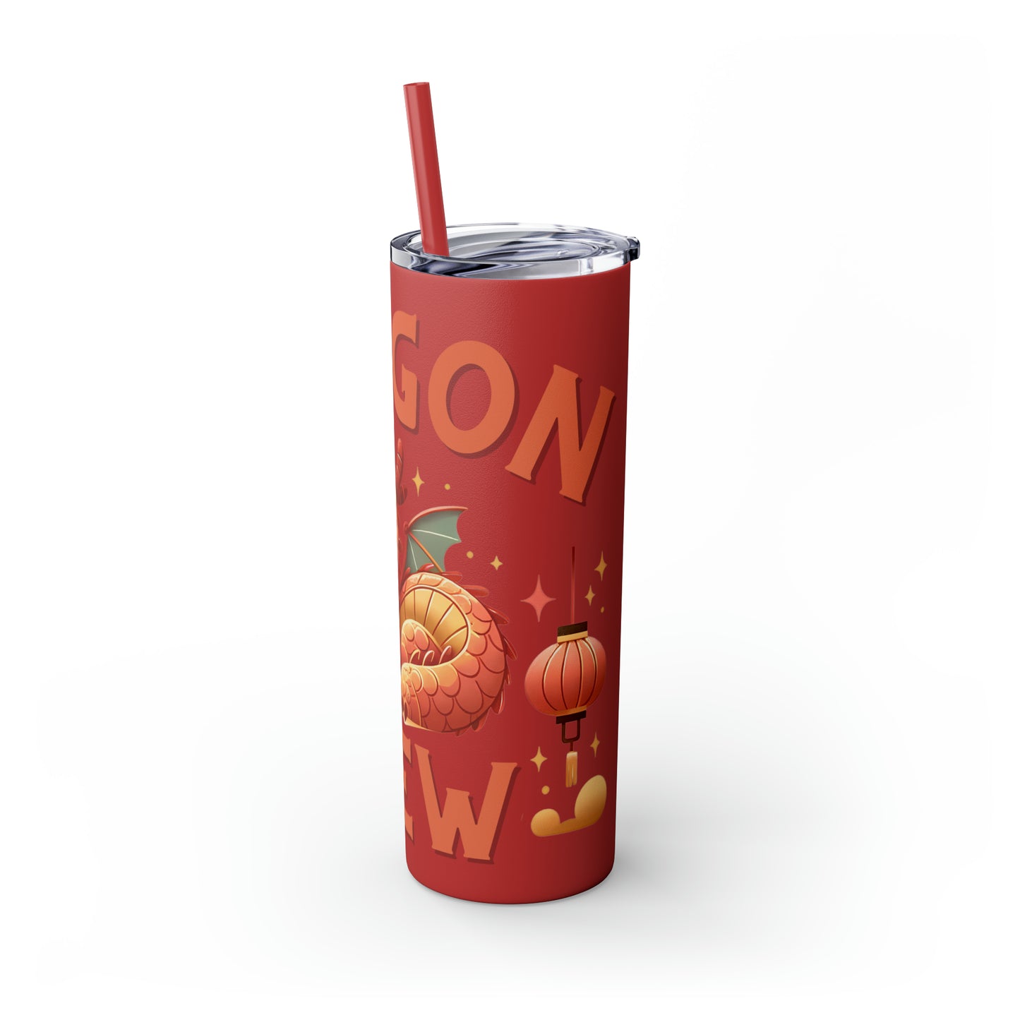Dragon Crew Skinny Tumbler with Straw, 20oz