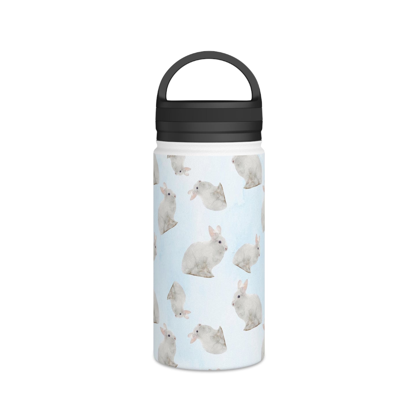Back To School Rabbits Stainless Steel Water Bottle, Handle Lid