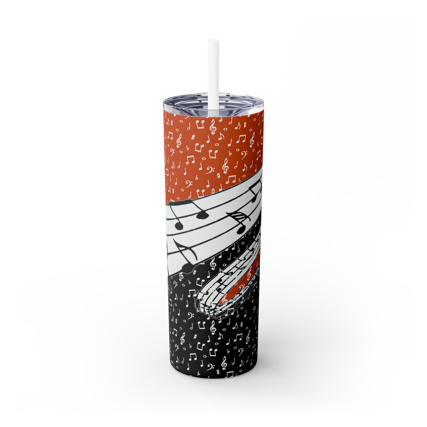 Musical Notes Skinny Tumbler with Straw, 20oz