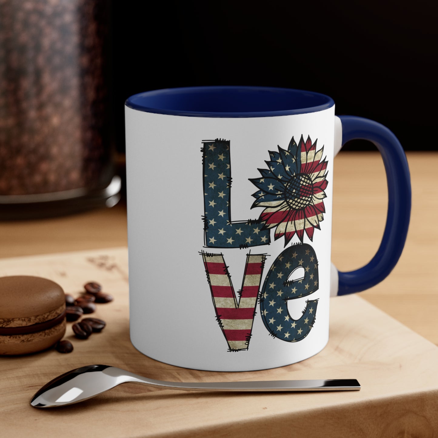 Love Sunflover Flag Accent Coffee Mug, 11oz