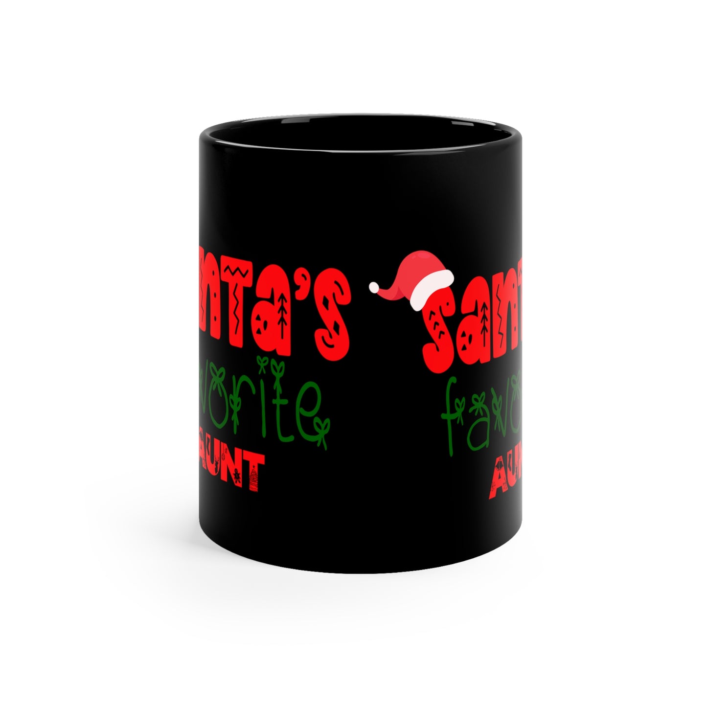 Santa's Favorite Aunt 11oz Black Mug