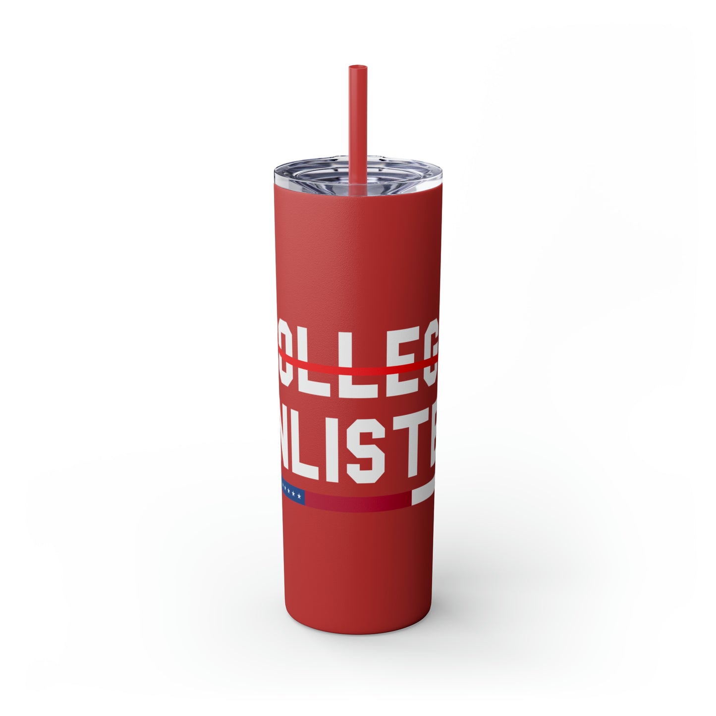 College Enlisted Skinny Tumbler with Straw, 20oz