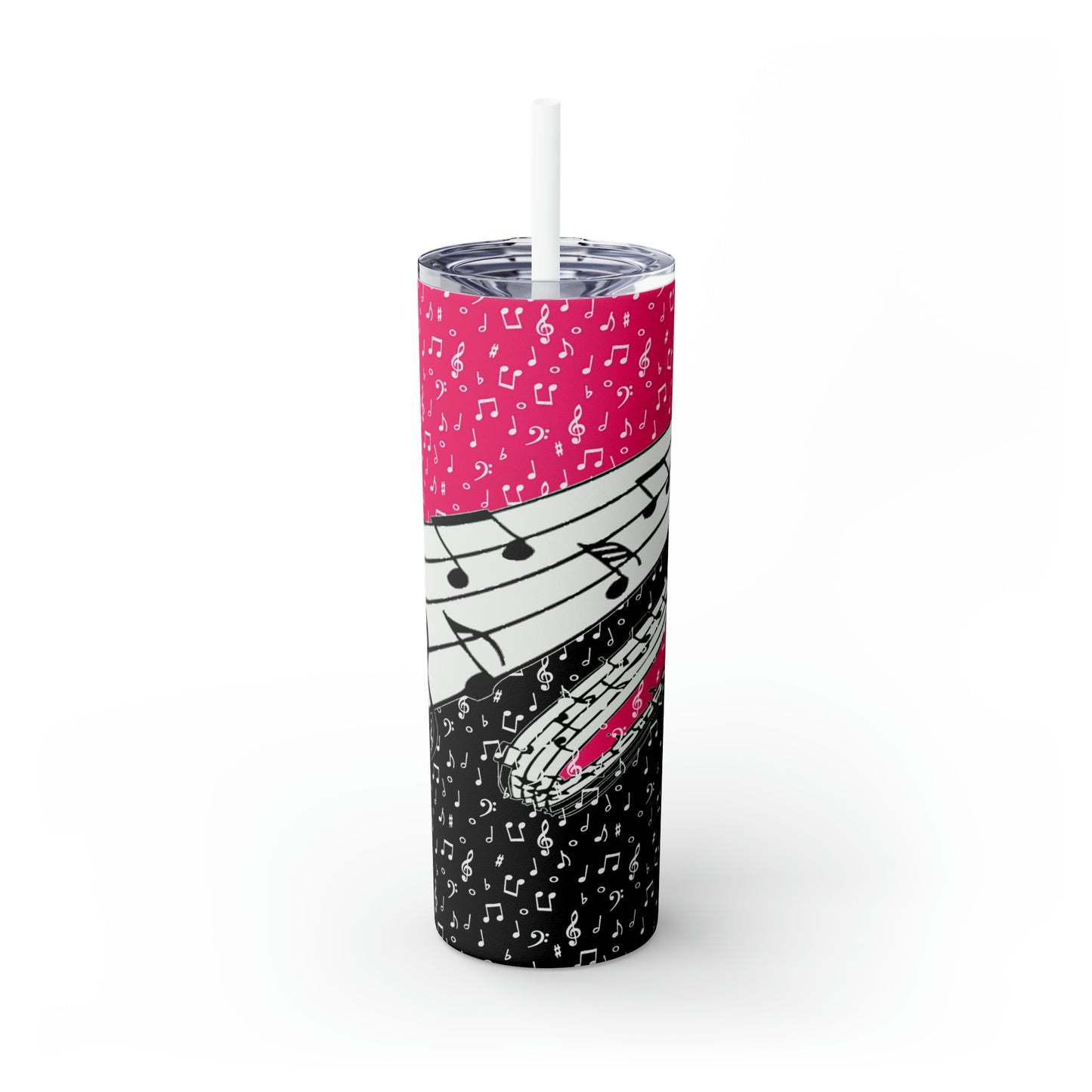 Musical Notes Skinny Tumbler with Straw, 20oz