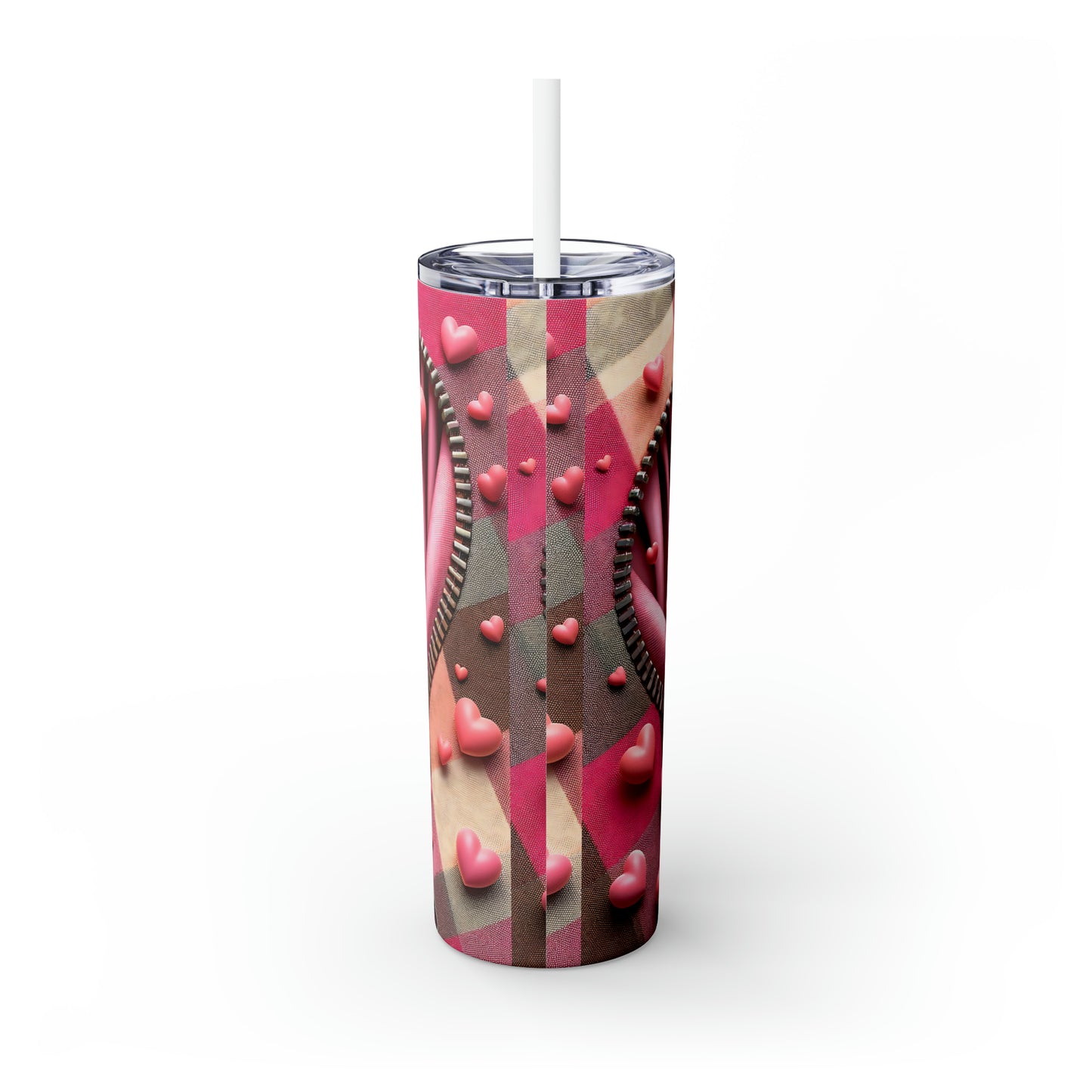 Shetland Sheepdog Valentine Skinny Tumbler with Straw, 20oz