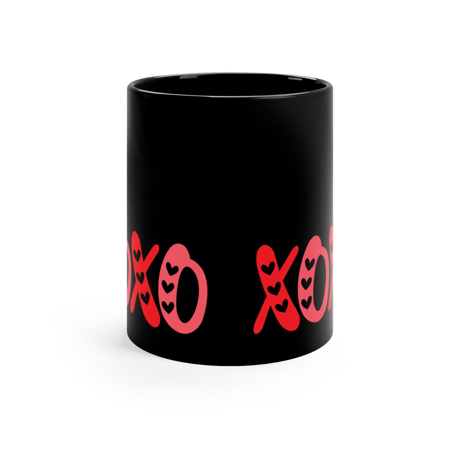 XOXO Valentines Day 11oz Black Mug