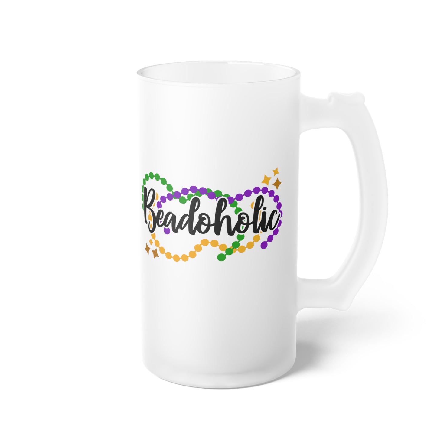 Beadoholic Frosted Glass Beer Mug