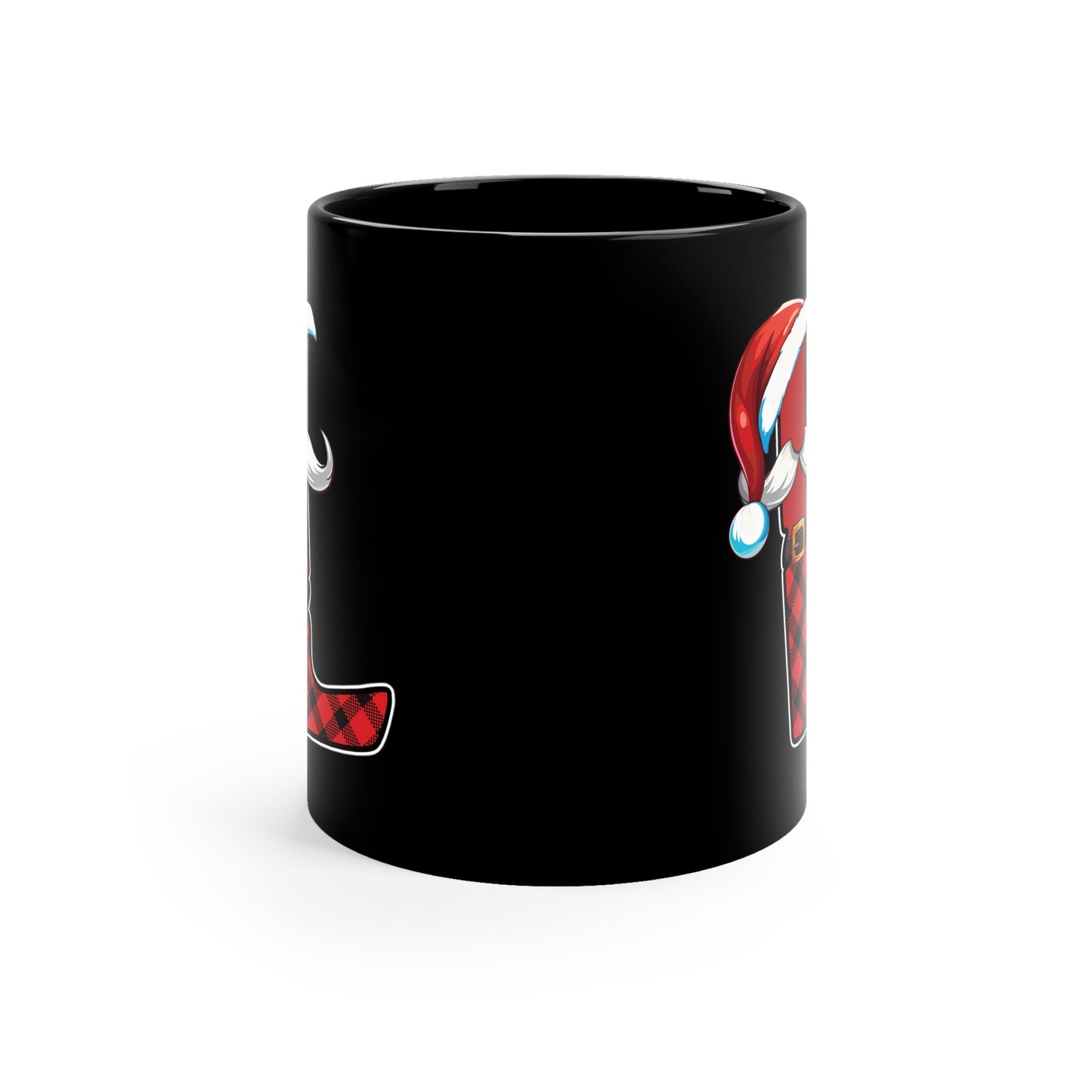 L Santa Initial 11oz Black Mug