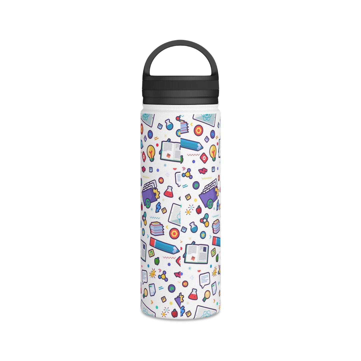Back To School Stainless Steel Water Bottle, Handle Lid
