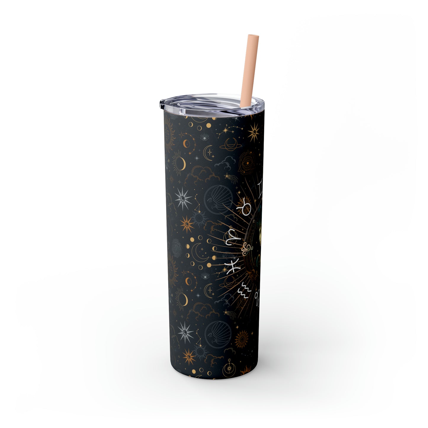 Virgo Zodiac Skinny Tumbler with Straw Astrology Insulated Mug Bridesmaids Gift Bachelorette Party Favor Birthday Gift