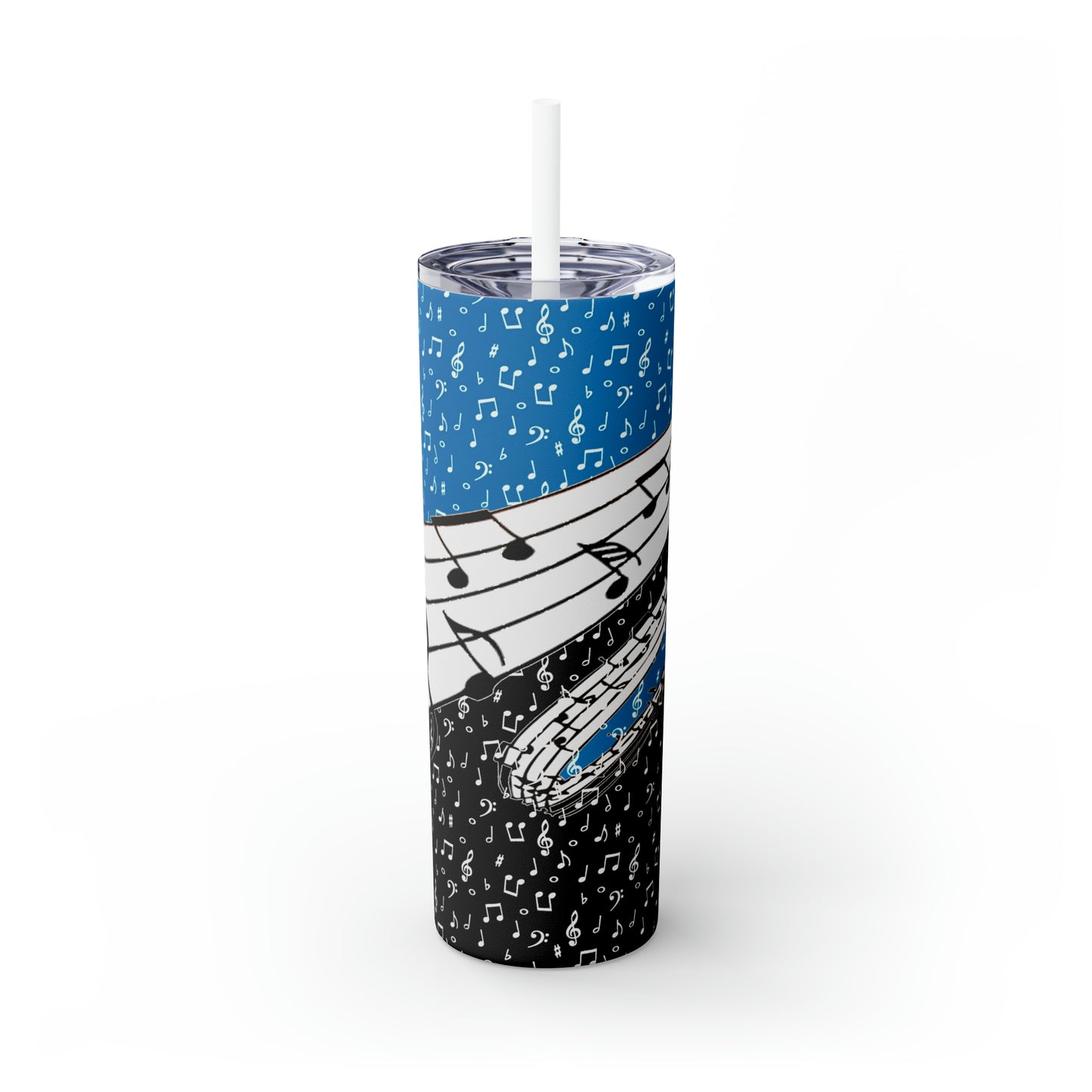 Musical Notes Skinny Tumbler with Straw, 20oz
