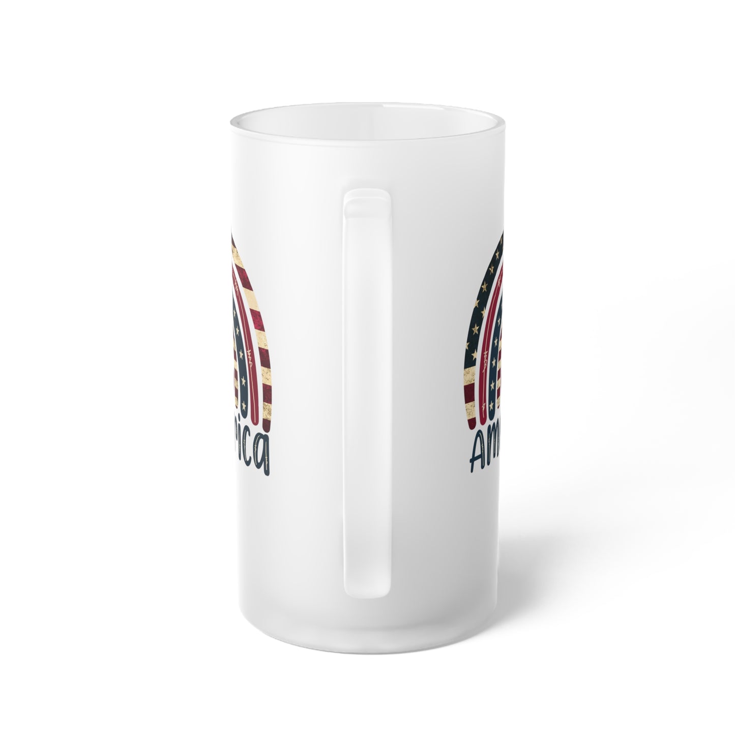Love America Frosted Glass Beer Mug