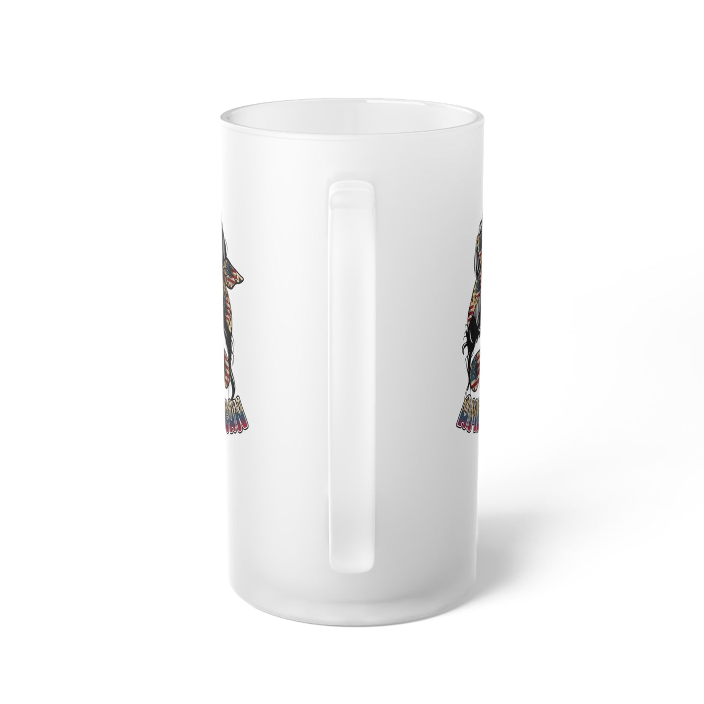 All American Girl Frosted Glass Beer Mug