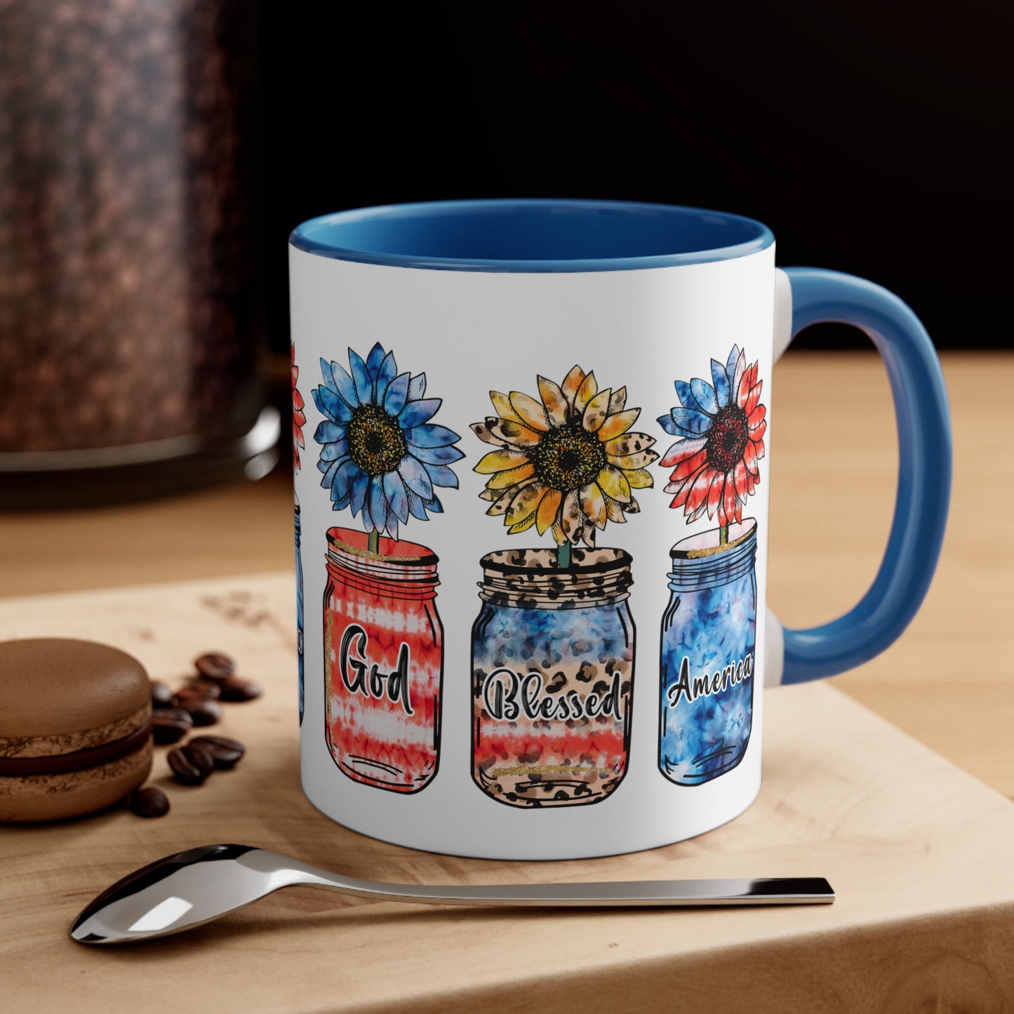 God Bless America Accent Coffee Mug, 11oz