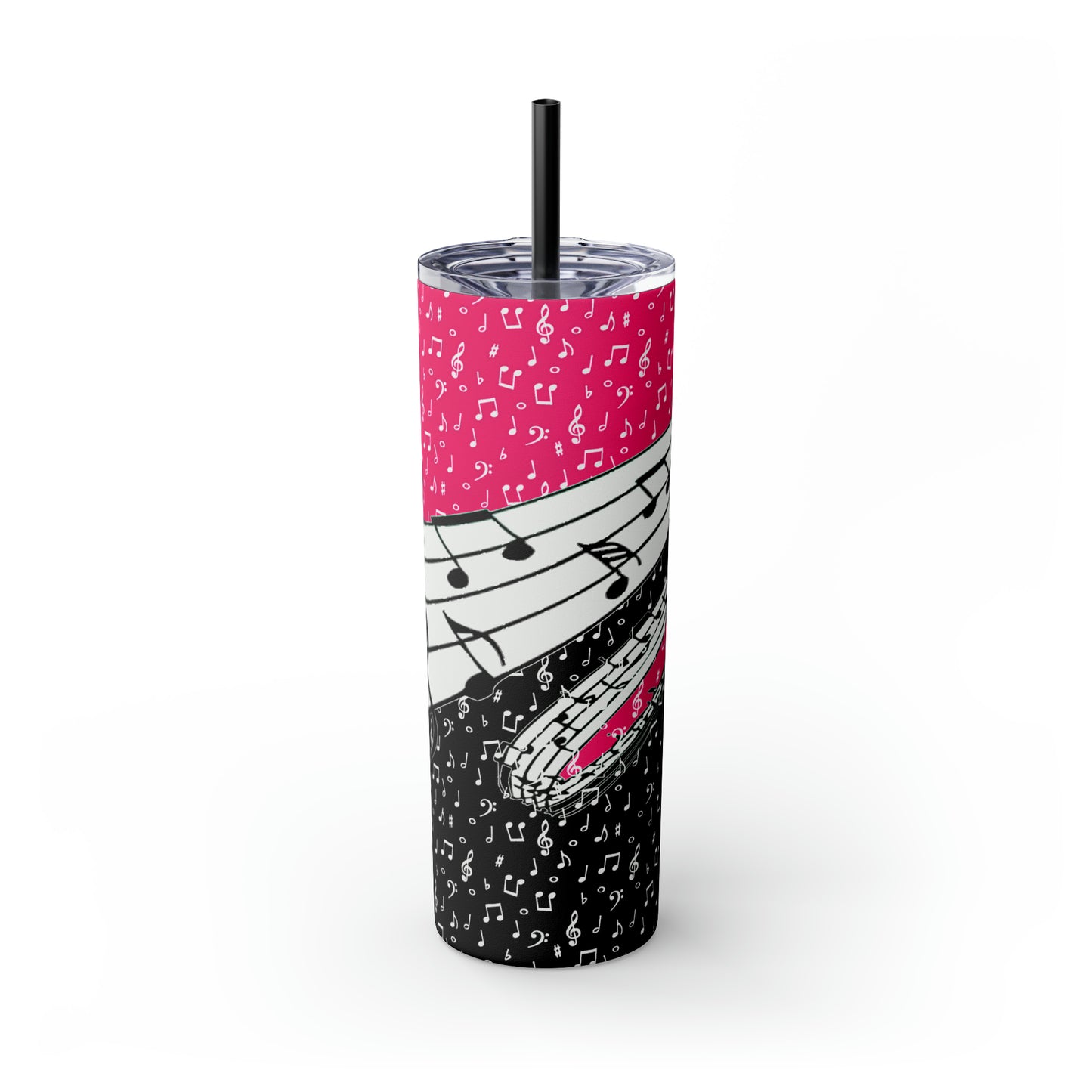 Musical Notes Skinny Tumbler with Straw, 20oz