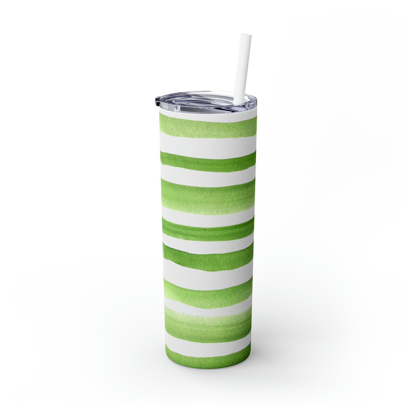 St Patricks Day Stripes Skinny Tumbler with Straw, 20oz