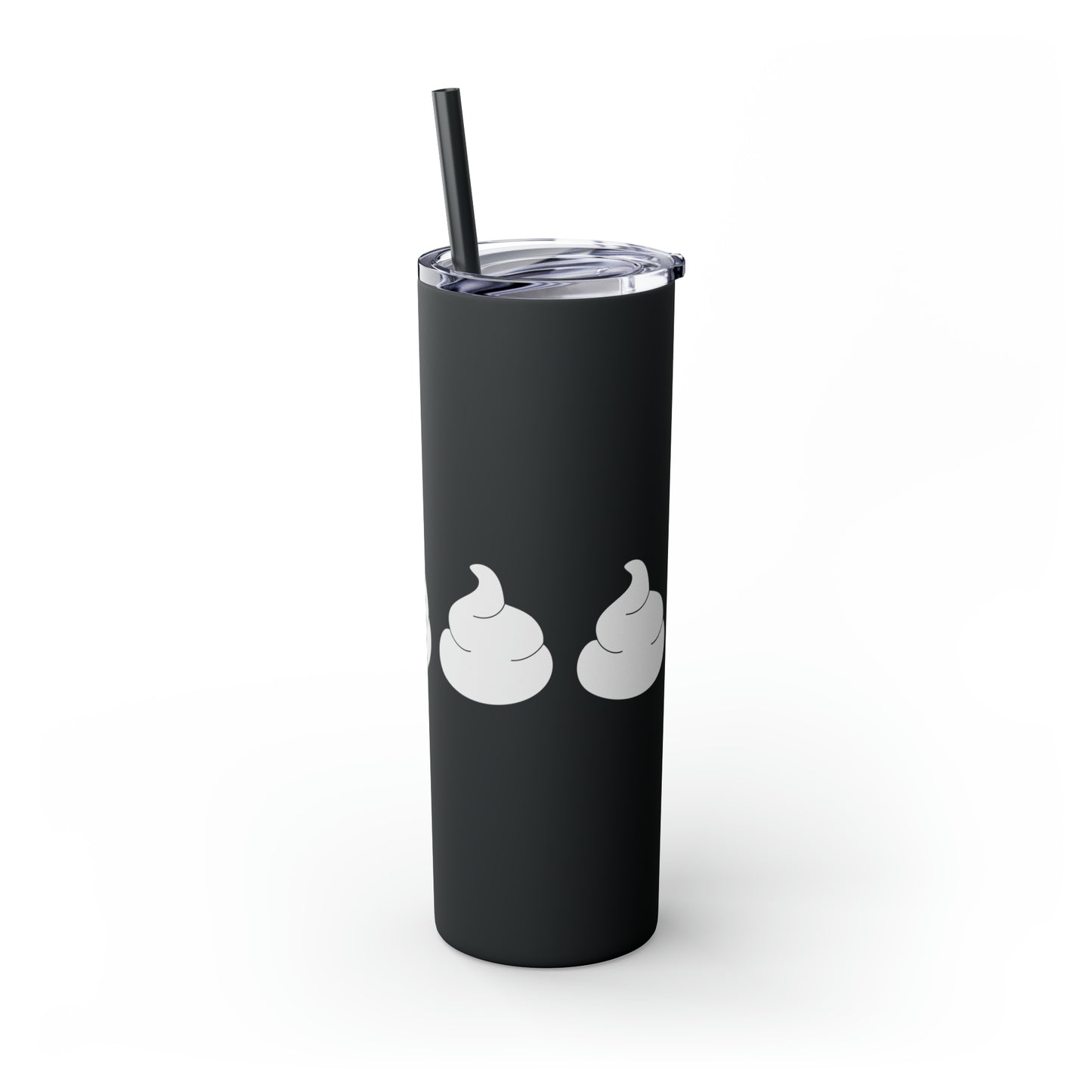 Pumpkin Pie & Whipped Cream (Pacman Themed) Thanksgiving Skinny Tumbler with Straw, 20oz
