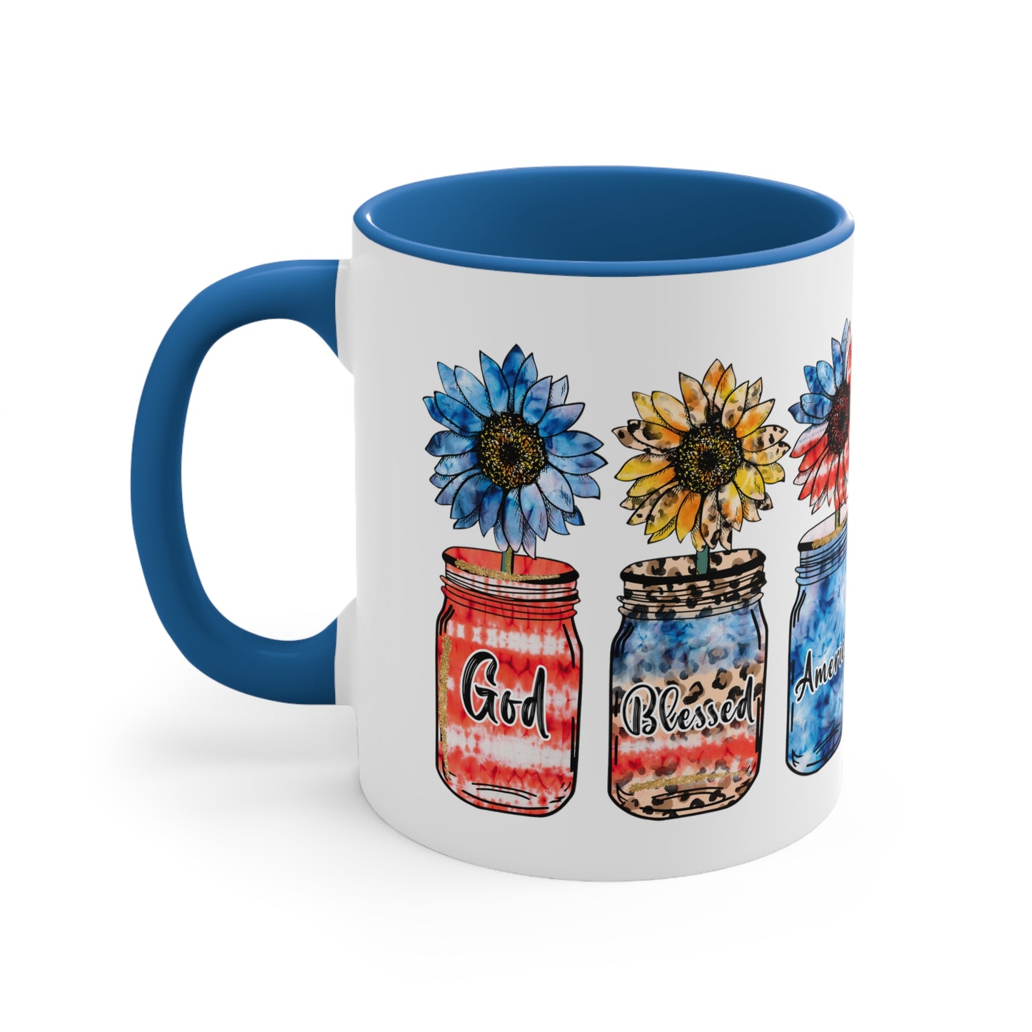 God Bless America Accent Coffee Mug, 11oz