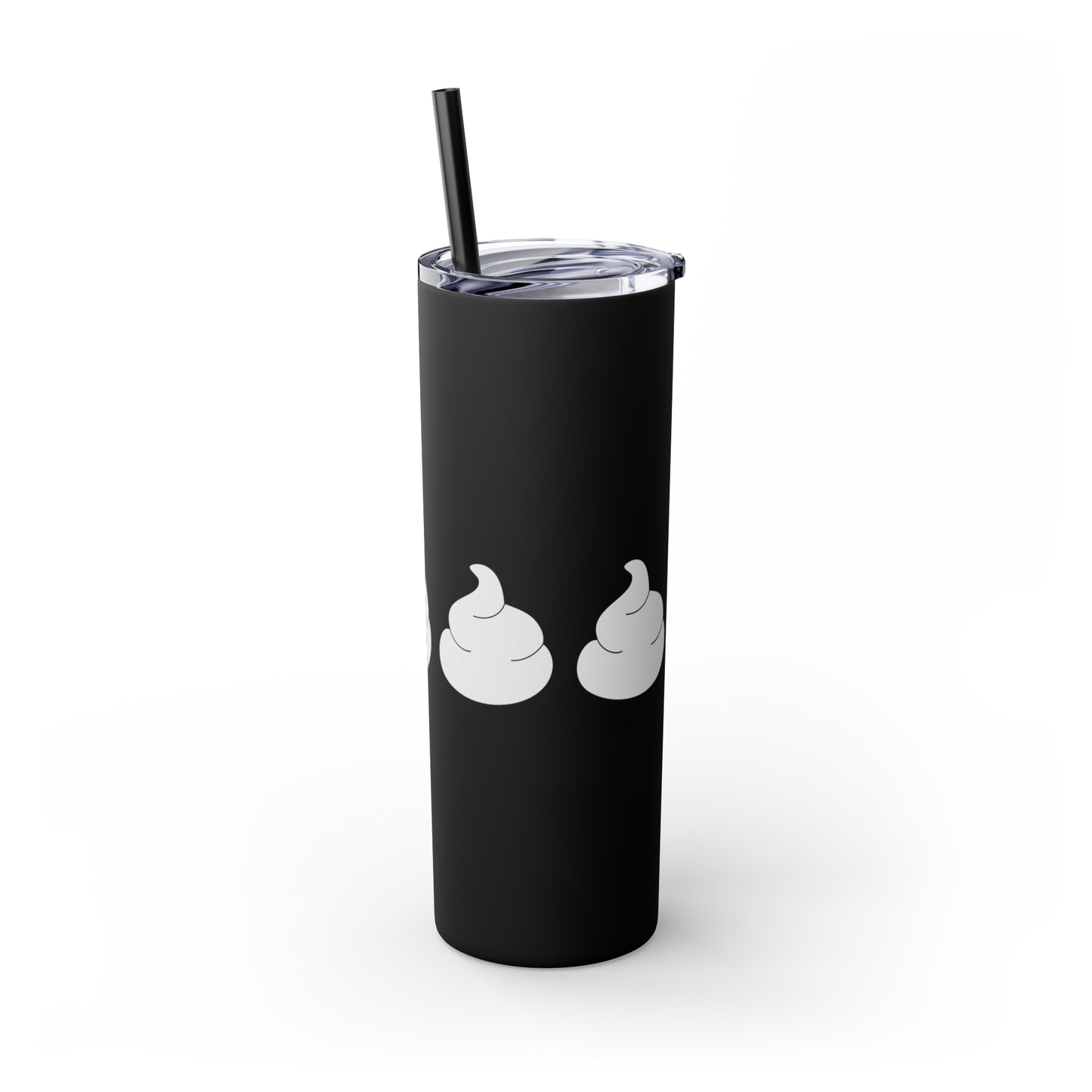Pumpkin Pie & Whipped Cream (Pacman Themed) Thanksgiving Skinny Tumbler with Straw, 20oz