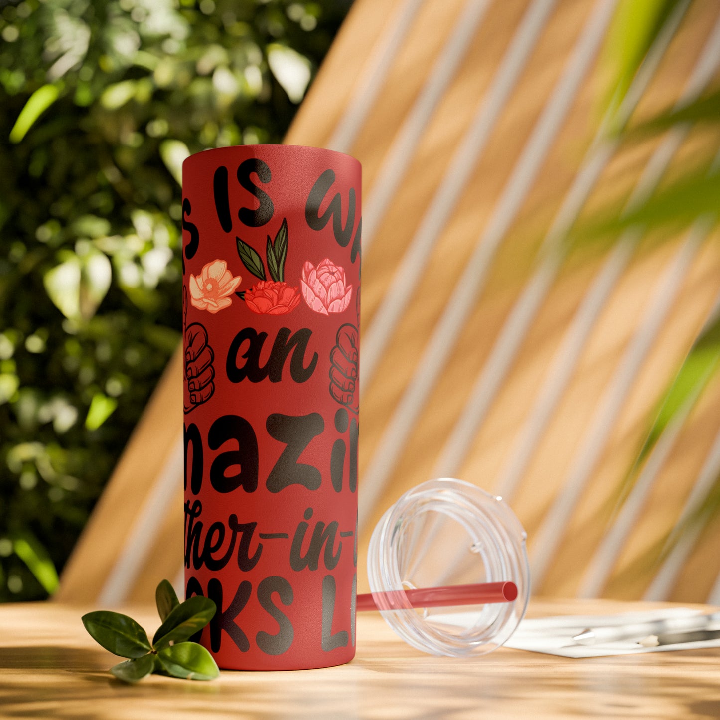 This is What an Amazing Mother-In-Law Looks Like Skinny Tumbler with Straw, 20oz