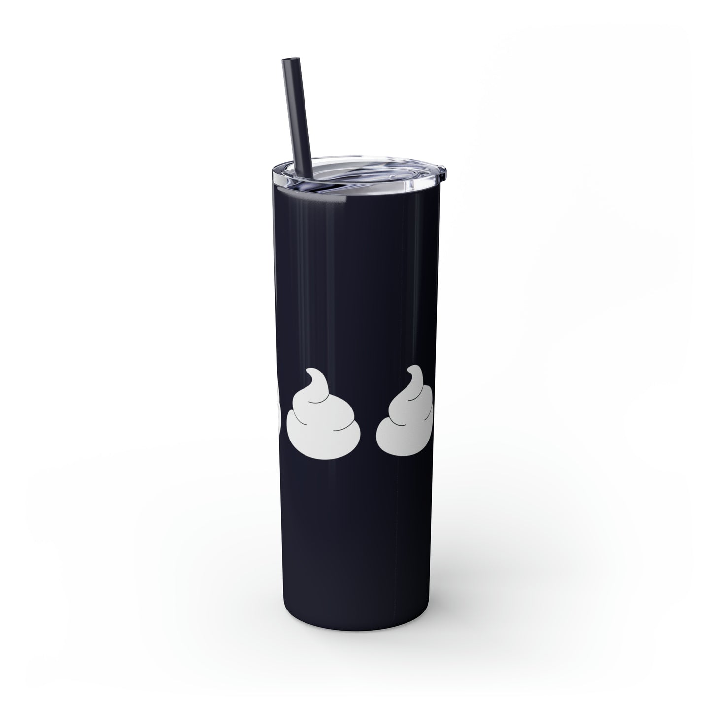 Pumpkin Pie & Whipped Cream (Pacman Themed) Thanksgiving Skinny Tumbler with Straw, 20oz