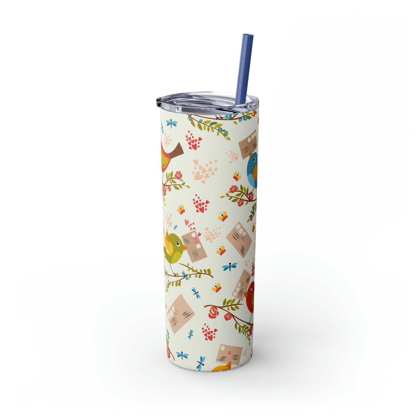 Love Letters Valentine's Skinny Tumbler with Straw, 20oz