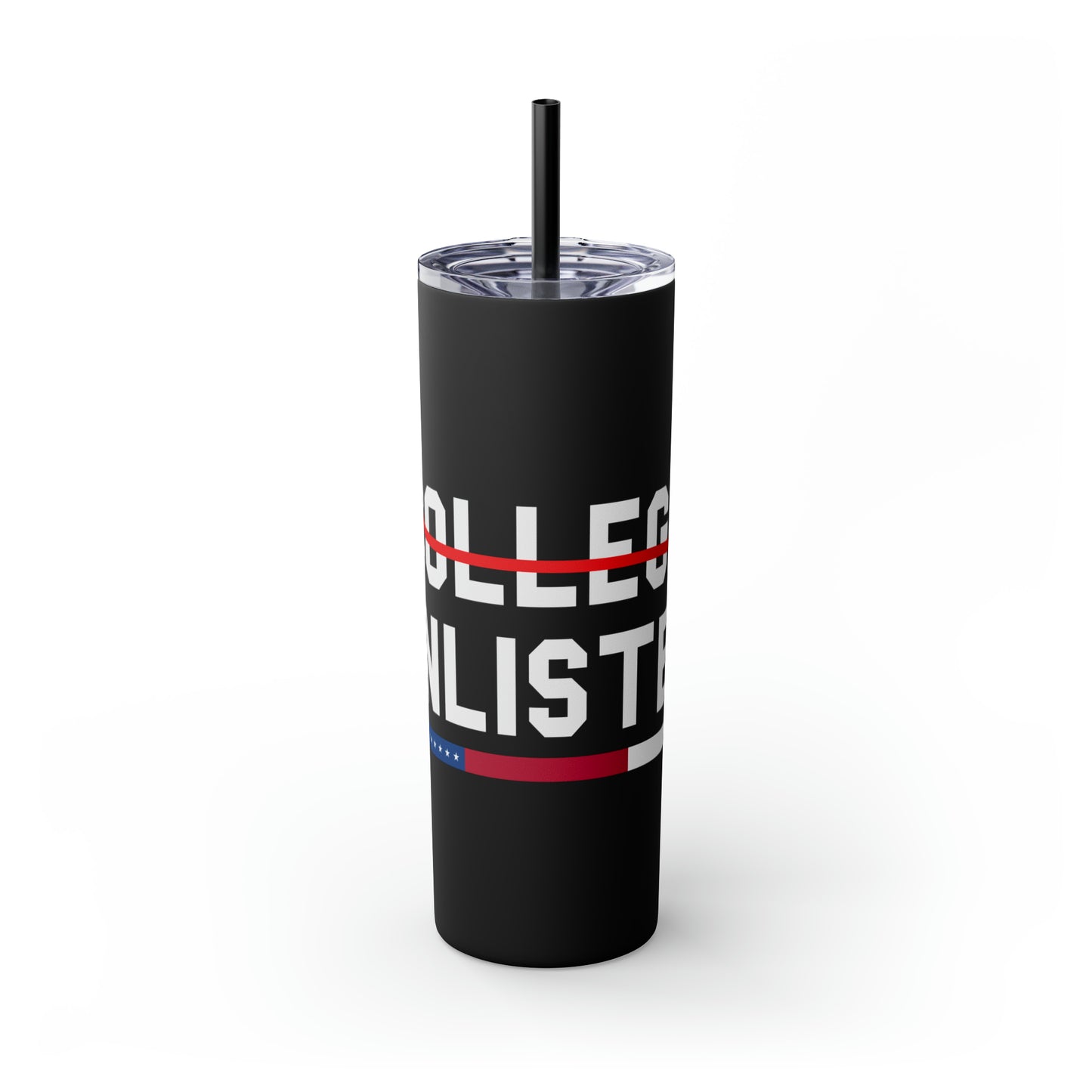 College Enlisted Skinny Tumbler with Straw, 20oz