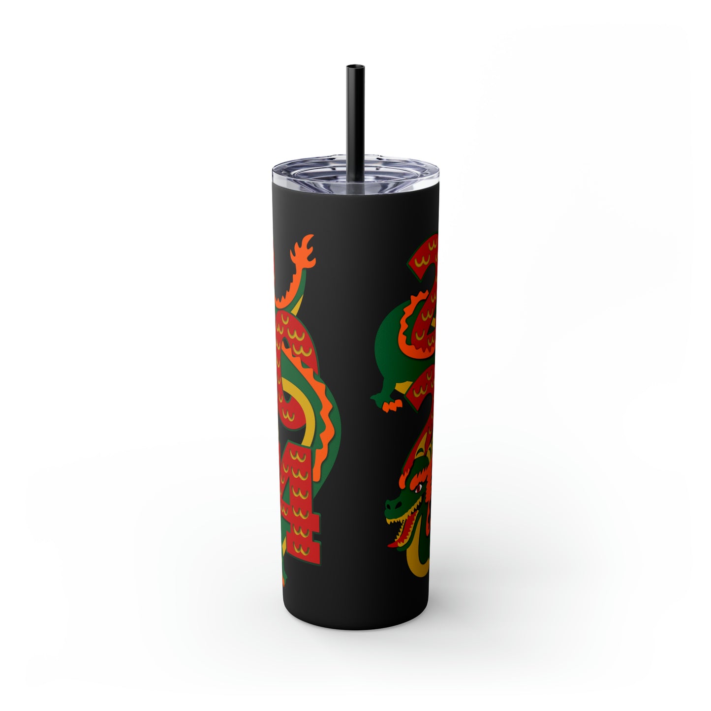 Year of Dragon 2024 Skinny Tumbler with Straw, 20oz