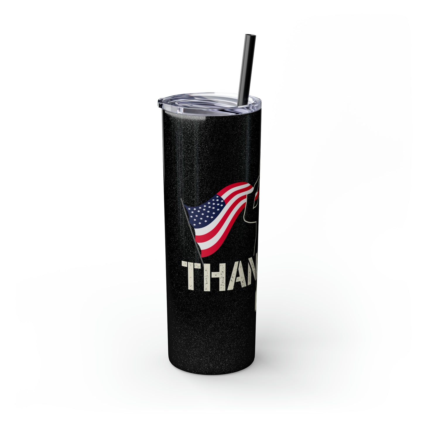 Thank You Veterans Day Skinny Tumbler with Straw, 20oz