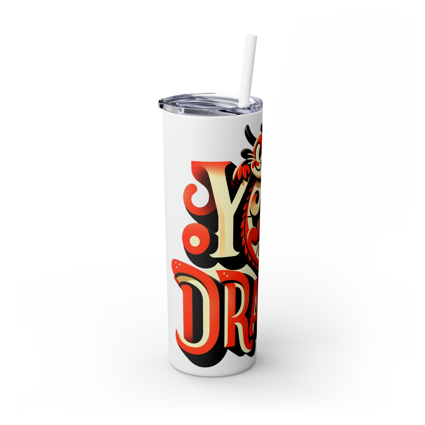 Year of Dragon Skinny Tumbler with Straw, 20oz