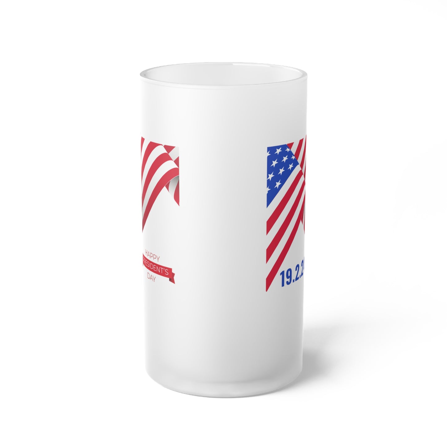Happy President's Day 2024 Frosted Glass Beer Mug