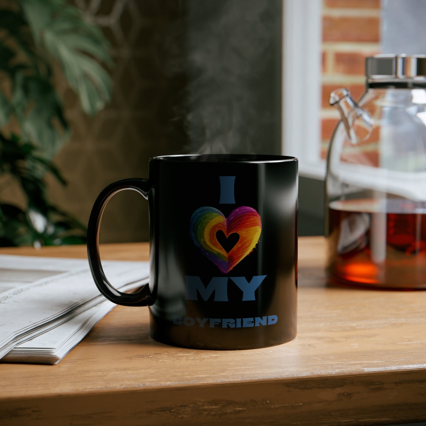 I Love My Boyfriend 11oz Black Mug