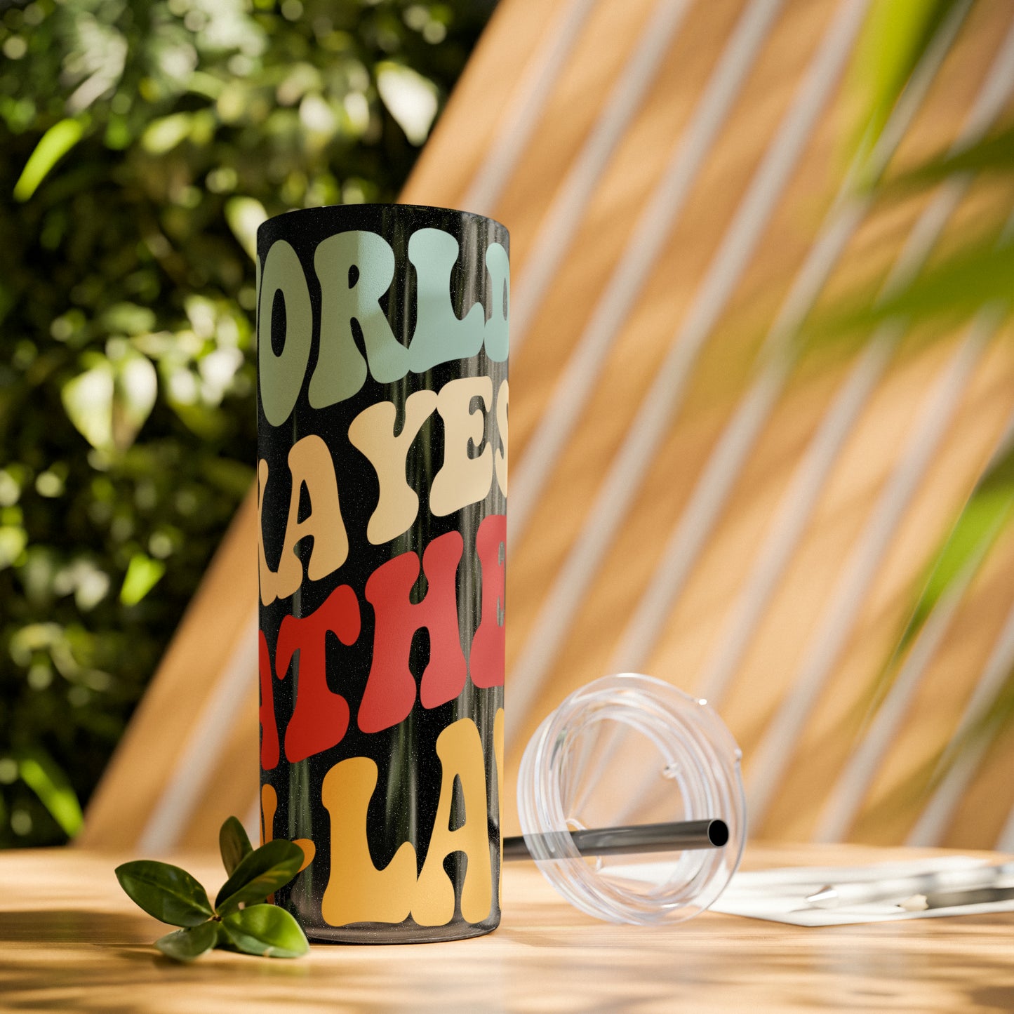 World's Greatest Okayest Father-In-Law Skinny Tumbler with Straw, 20oz