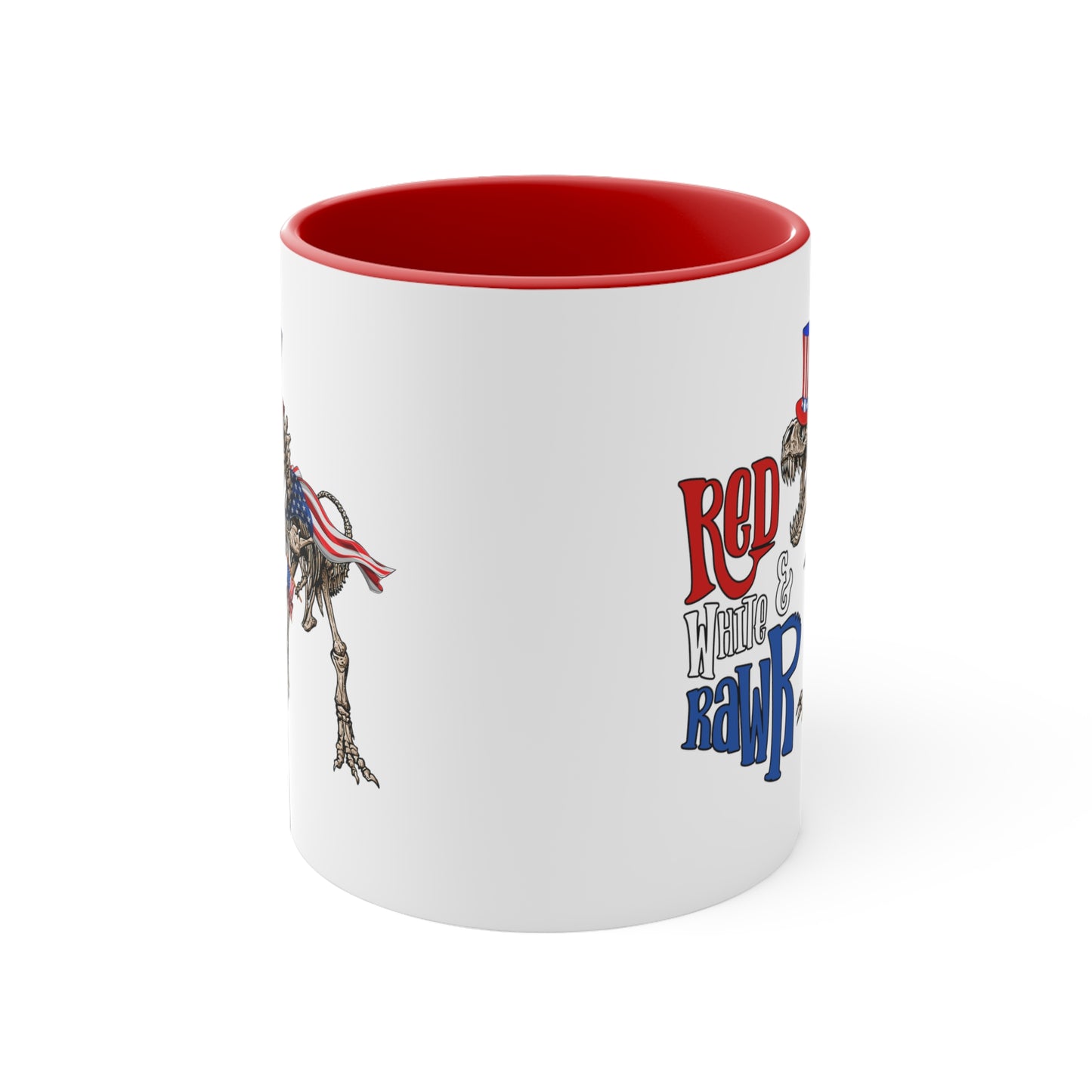 Red White & Rawr Accent Coffee Mug, 11oz