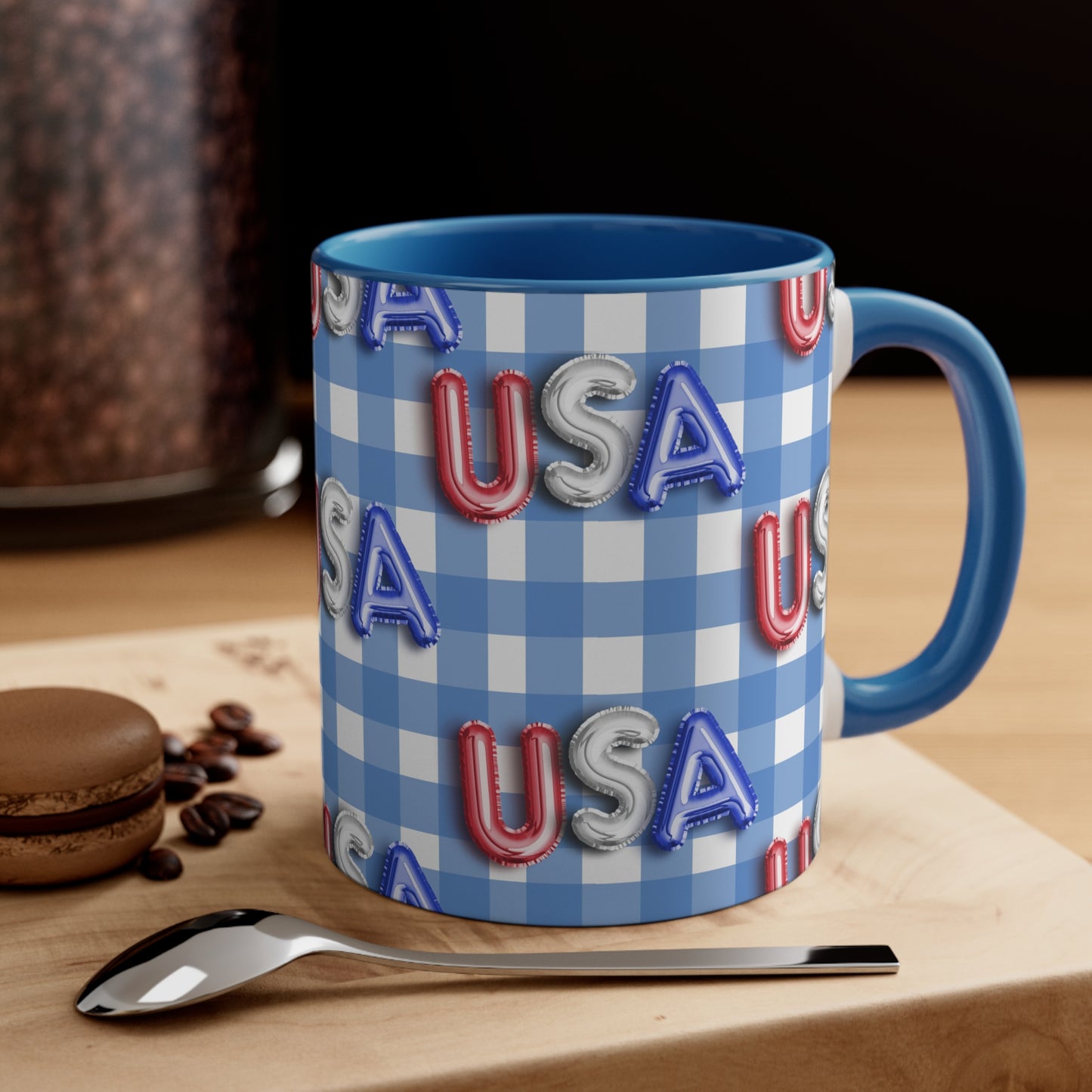 American Flag USA Balloon Themed Accent Coffee Mug, 11oz