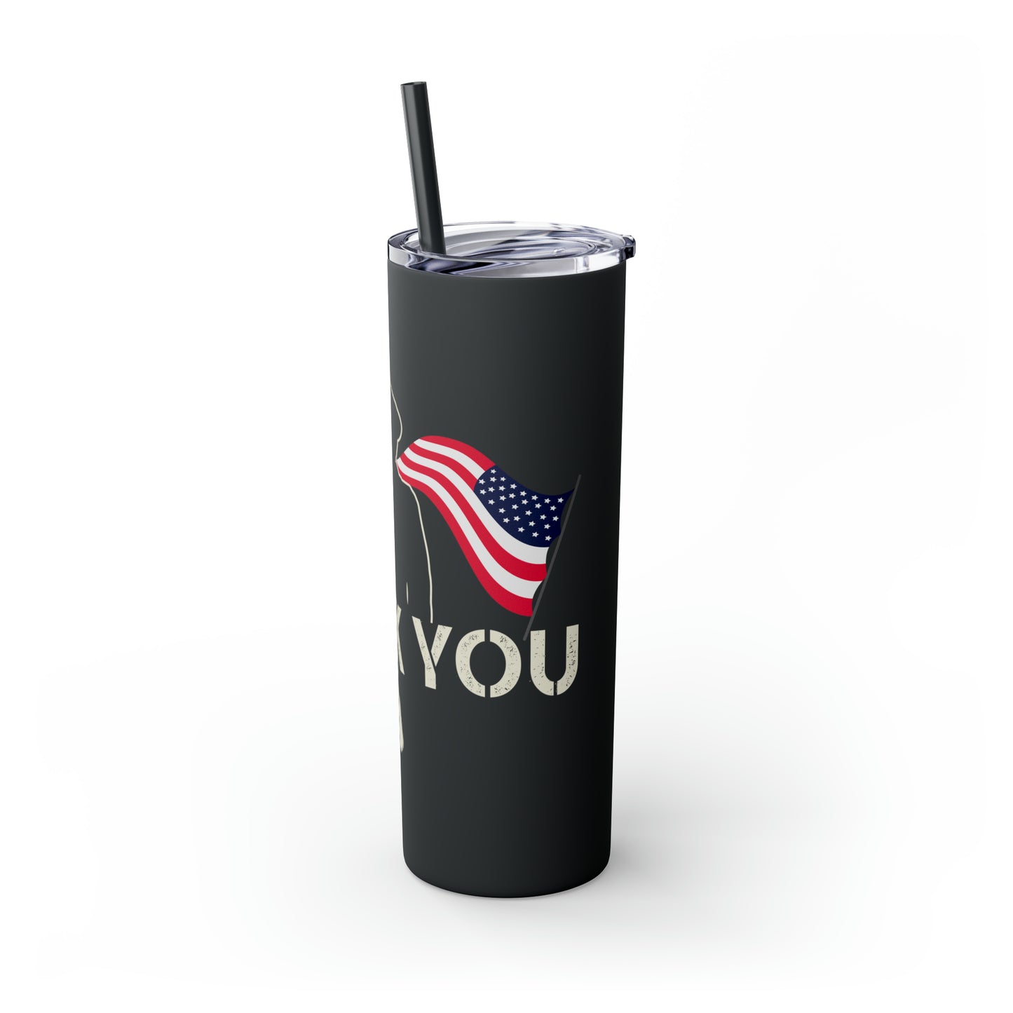 Thank You Veterans Day Skinny Tumbler with Straw, 20oz