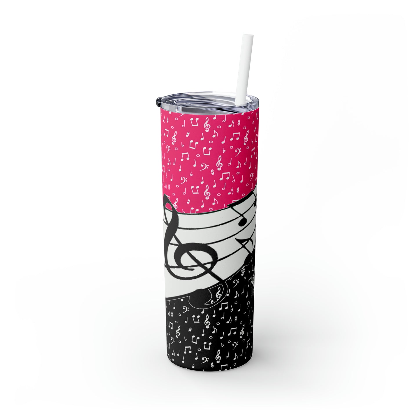 Musical Notes Skinny Tumbler with Straw, 20oz