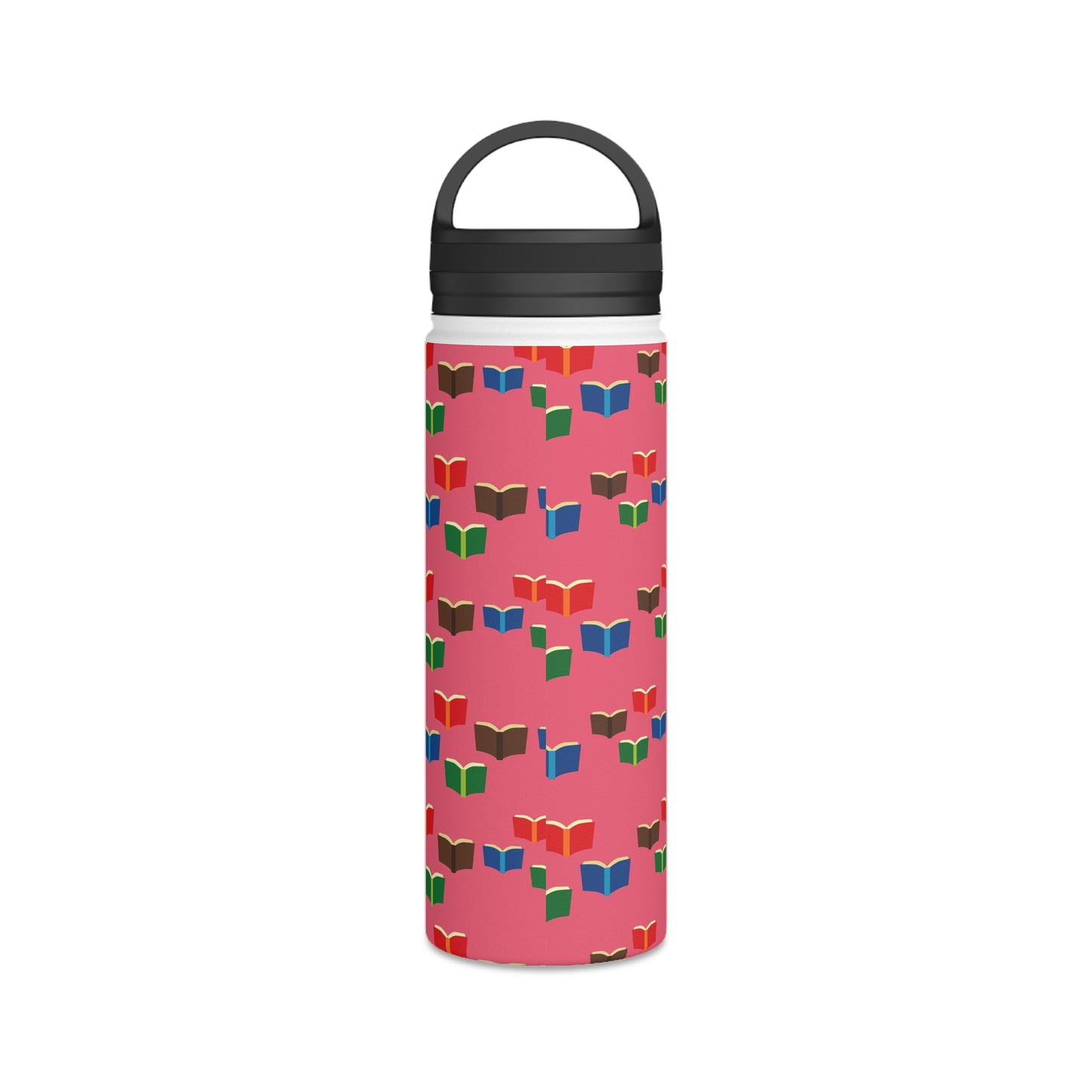 Back To School Books Stainless Steel Water Bottle, Handle Lid