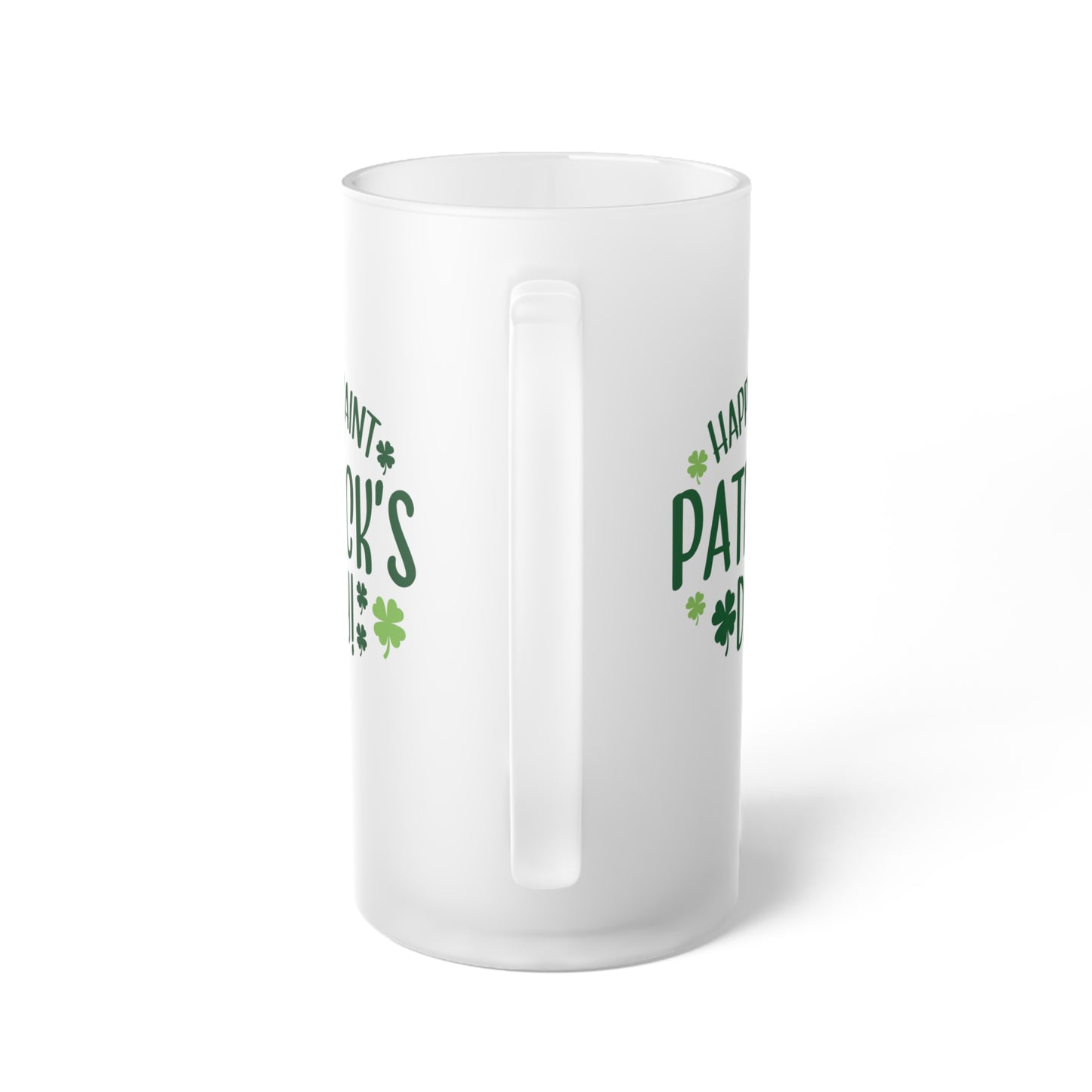 Happy St Patrick's Day Frosted Glass Beer Mug